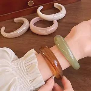 Handmade Color Resin Bangles and Bracelet Set for Women Stylish Elegant Romantic Party Wear