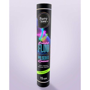 Party Love Plastic Novelty Fluorescent Bracelets 15 Pcs for Party Festival Wedding Concert