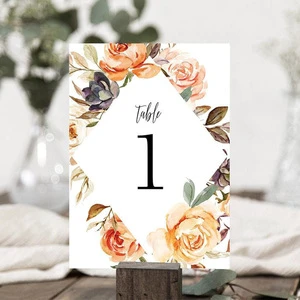 Custom Printed Paper Stand up Party Event Name Message Wedding Table Desk Number Card
