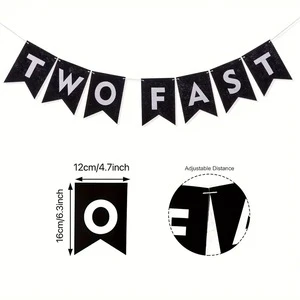 Horizontal Car Theme Birthday Party Banner Festive Felt Decorations for Holiday Celebrations Party Supplies