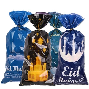 Muslim Ramadan Candy Goodies Bags Eid Mubarak Party Favor Moon Plastic Bags Ramadan Kareem Party Supplies Y361