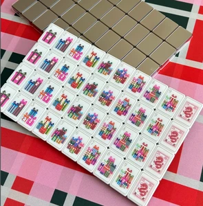 Christmas Winter Holiday American Mahjong Tiles Xmas Ornament Pine Tree Gift Box Stocking Print Mahjong Sets For Gift And Party
