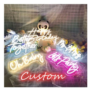Free Design Led Neon Sign Custom Neon Letter Logo Happy Birthday Better Together Large Marquee Letters LED Neon Sign