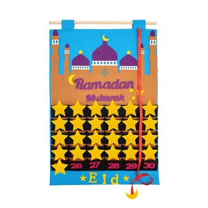 Wholesale Customized 2024 Islamic Ramadan Advent Calendar Felt Polyester Supplies