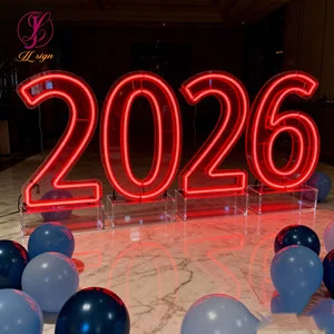 Freestanding 2ft 3ft 4ft Acrylic Rgb Neon Number Big Giant Neon Light Up Letter For Birthday Party Supply Wedding Decor