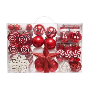 130pcs Round Shatterproof Christmas Bauble Ornaments Hanging Special Shaped Christmas Balls