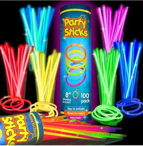 New Nite Glow Sticks >100 Pack Silica Gel Centerpieces-Modern Hot Selling for Halloween Valentine's Day New Year's Eve Parties