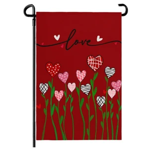 Best Seller Valentine's Day 12*18in Garden Flag,Double Sided Outdoor Anniversary Wedding Fireplace Valentine Yard Flag Decor