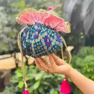 Traditional Women's potlis bags for dry fruit Multi-Colour multi color for Wedding pooja Gifting Indian party favors Eid favors