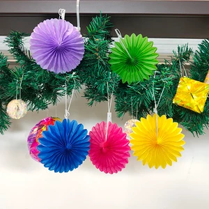 Paper Flower Decorations Colorful Hanging Ornaments For Christmas Indoor Party Decor Reusable