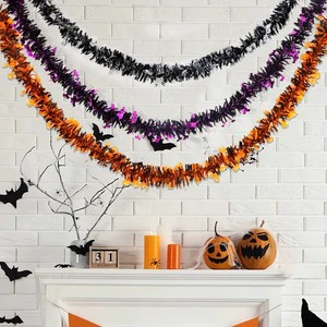 2m Halloween Style Decoration Ribbon Strip Garland Ghost Festival Party Skull Bat Pumpkin Colorful Strips Hanging Ornaments