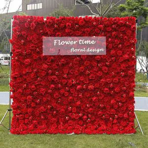 Other Wedding Decorations Wedding Decorative Artificial 3D Red Rose Flower Wall Backdrop