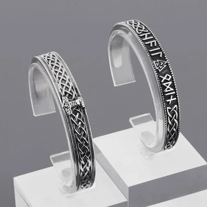 Punk Viking Thor Hammer Triangle Odin Amulet Cuff Wristband Fashion Jewelry Bracelets Bangles Stainless Steel Men Wholesale 2025