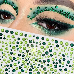 5Colors Crystal Rhinestones Stickers for Face 900pcs Mixed Size Eye Makeup Jewels Gems Glitters Decorations Festival Stickers