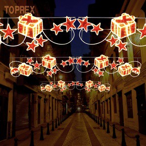 Hot Sale IP65 Rated Outdoor Christmas Decoration Beautiful Atmospheric LED Street Lights Shopping Mall Center Available Red