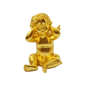 Easter Hear No Evil Gold Resin Angel Ornament-Luxury Easter Decorations Figurine Factory Price Hot Selling Waterproof Durable