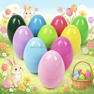Two-part Chocolate/Candy Clear Plastic Classic Easter Egg Letterpress Printed Holiday Decoration & Gift