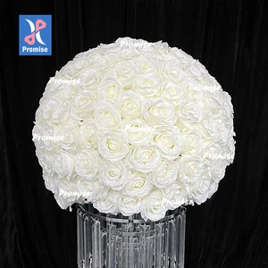 Promise High Quality Photo Booth Props with Pure White Dense Rose Flower Ball Not Apart Wedding Decoration