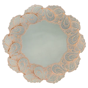 Gold Metallic PVC Flower Round Plastic Tablemat Heat Resistant Placemat For Dining Table Decoration Mats & Pads