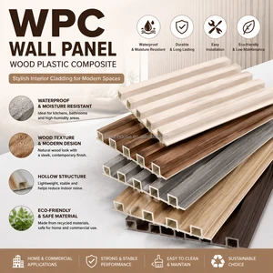WPC Slatted Wall Panel Indoor Hollow Grille Decorative Cladding Board For Ceiling Partition And Background Wall