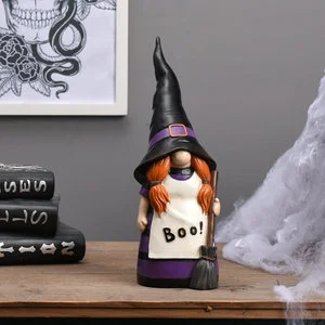 Halloween Party Home Decor Resin Witch Gnomes Sculpture Unique Halloween Outdoor Haunted House Decoration Item