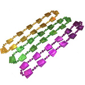 Celebration Casino Party Supplies Party Plastic Metallic Throw Games Beaded Necklace Mardi Gras Poker Beads Supplies