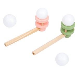 Funny Handheld Game Wood Ball Games Floating Balls Blow Rod Toy for Parties
