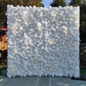 Wedding Backdrop Deco Birthday Party Event Prop Custom 8ft X 8ft Artificial White Rose Flower Wall