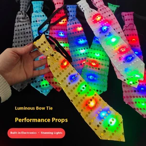Party Products Creative LED Glowing Tie Novelty Personality Nightclub Bar Disco Atmosphere Props for Parties