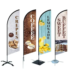 Outdoor Advertisement Print Rectangle Flag Custom Feather Pole Kit Custom Teardrop Shaped With Festival Logo Custom Feather Flag