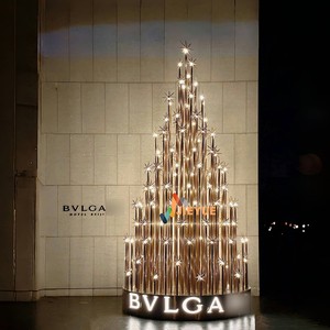 2025 Commercial High Quality Giant Wrought Iron Christmas Tree Design Five-Star Outdoor High-End Christmas Tree