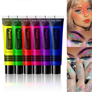 Eyshadow Body Painting Ointment UV Water Based Fluorescent Face Paint Long Lasting for Parties and Events