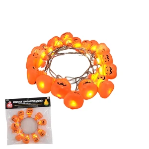 Halloween String Lights 20 LED Pumpkin Shape Warm White Light Indoor Outdoor Decorations
