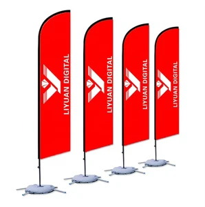 Custom Banner Advertising Flags Banners with Logo Stand Heat Transfer Printing Reusable Beach Flag for Outdoor Display Promotion