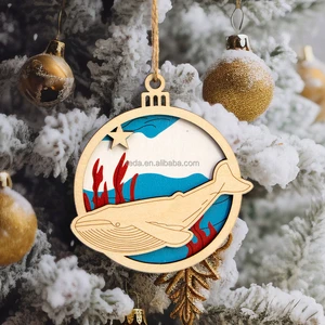 Custom 3D Wooden Christmas Ornaments Laser-cut Christmas Pendants for Holiday Decorations
