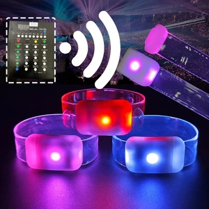 Remote Controlled Wholesale Lighting Logo Color Rfid Lumineux Light Up Engraved Sound Activated Nfc Custom Led Glow Bracelets