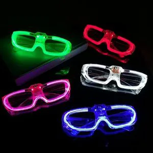 Nicro Adults Cosplay Kids Luminous Halloween Accessories Glow in Dark Neon Party Supplies Sunglasses Modes Light up Led Glasses
