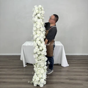 Wholesale White Artificial Rose Floral Arrangements Bulk Wedding Table Centerpieces & Bridal Decorations for Valentine's Day