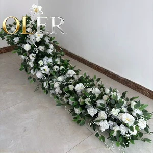 OLERAY Orchid Artificial Flower Runner Wedding Table Aisle Centerpiece Floral Row for Event Party Decor Wholesale Custom