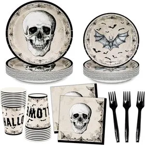 Halloween Birthday Decorations Disposable Spot Party Paper Tray Tableware for Festive Tables