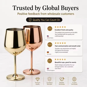 Wholesale Stainless Steel Wine Goblet Unbreakable Metal Wine Glasses 500ml Classic Goblet with Multi Colors for Wedding Party