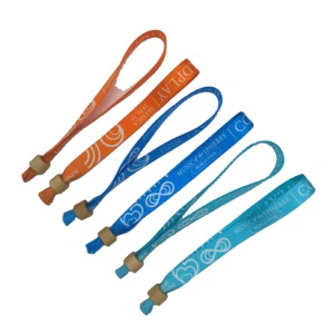 Customized Fashion Club Ribbon Fabric Wristband with Holographic VIP Ticket Event Bracelet-Eco-Friendly Lightweight