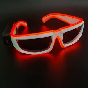 Halloween Fashion Party EL Wire Neon Rave Glasses Glow Shutter Glasses Flashing LED Sunglasses Party Supplies