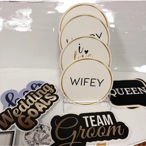 5mm Double Sided PVC Foam Board Digital Printing Photo Booth Props-Portable NC Brand Wedding Graduation Party Signs ROMANCE