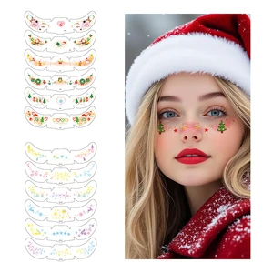 Wholesale 6pcs Pack Girls Temporary Tattoo Sticker Sparkle Fake Makeup Patches Glitter Christmas Freckles Face Tattoos