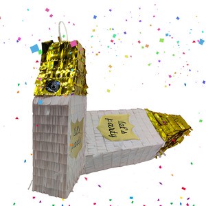 OEM Custom Design Disco Bottle Pinata Summer Holiday Party Hanging Hitting Funny Game Pinata with Confetti