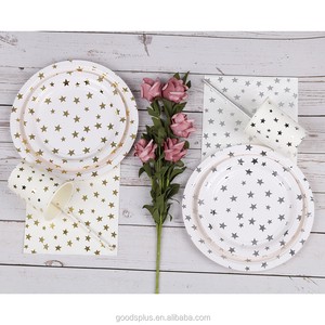 Disposable Paper Plates Set with Napkins and Tablecloth UV Printed Party Decor for Multiple Occasions
