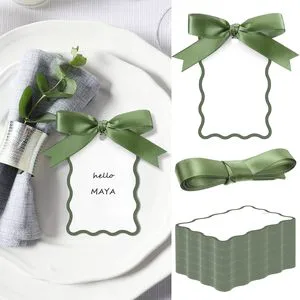 Scalloped-shaped Bow-shaped Seat Cards Elegant Party Table Setting Birthday and Engagement Dinner Table Decorations