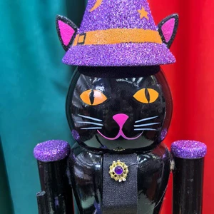 Factory Price Wholesale Hot Selling Child Halloween Wooden Black Cat Witch Eco-Friendly Handmade Shunbei Brand Decoration