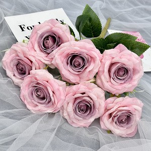 The Background Flower Wall and Road Sign for Wedding Photography with Curly Large Rose-shaped Silk Fabric Flowers